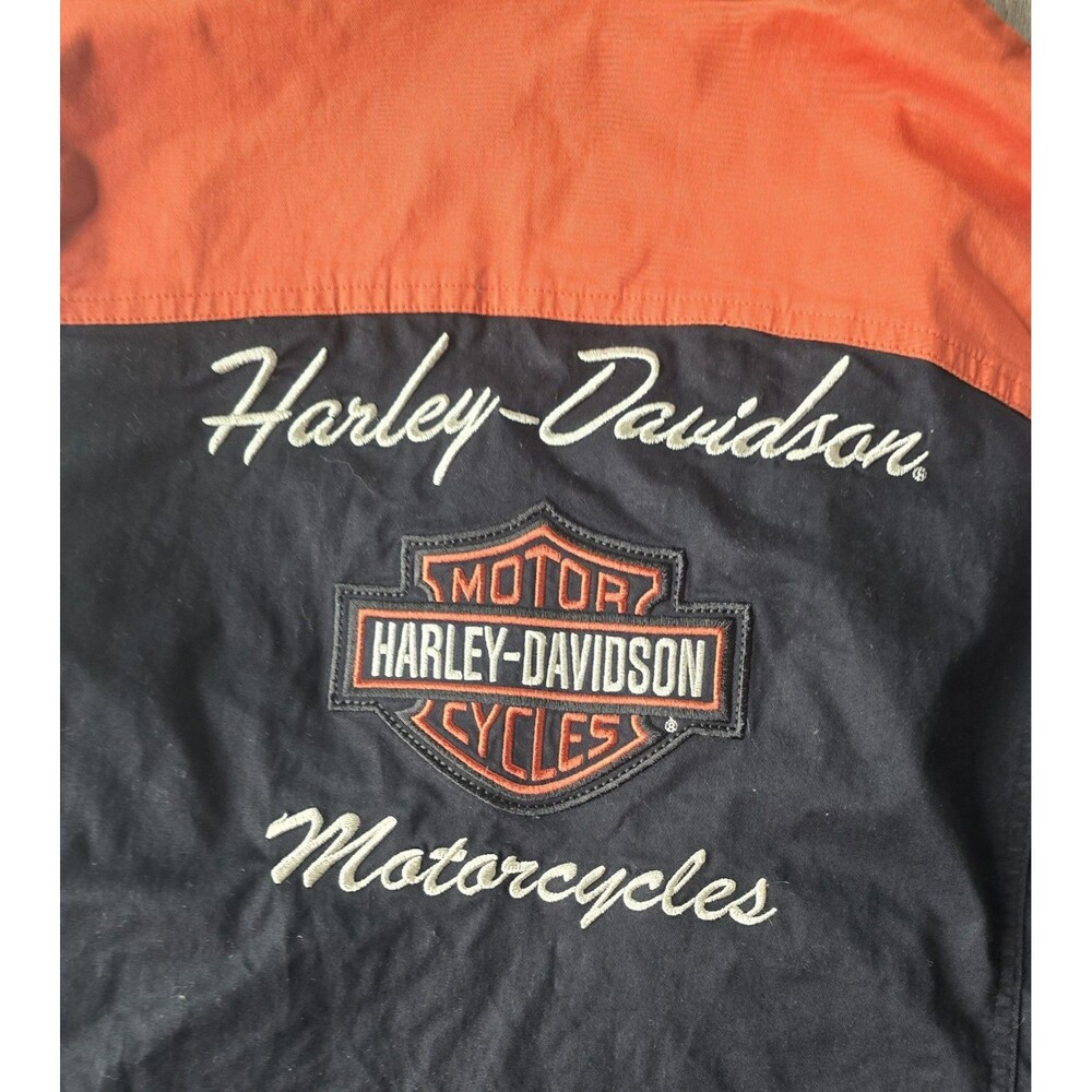 Women's Harley Davidson Motorcycles Patch Zip-Front Riding Shirt Striped Size S - Picture 9 of 10